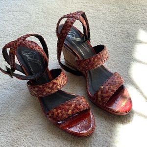 Donald J Pliner summer red wedge